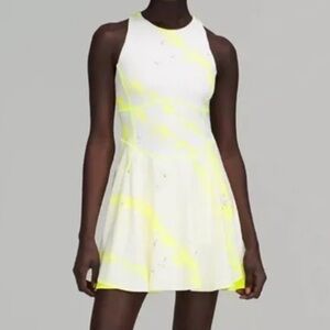 Lululemon Athletica Court Crush Dress in Cross Court Wash Electric Lemon Multi